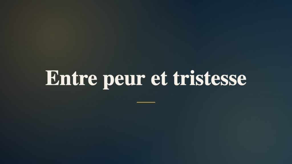 Entre peur et tristesse